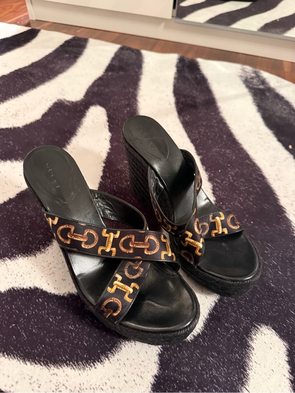 Gucci Horsebit Accent Satin Espadrilles